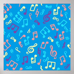Music pattern poster