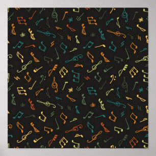 Music pattern poster