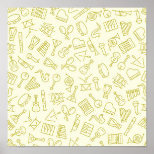Music pattern poster