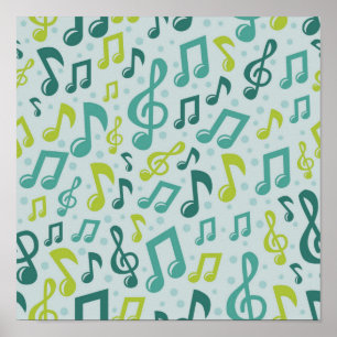 Music pattern poster