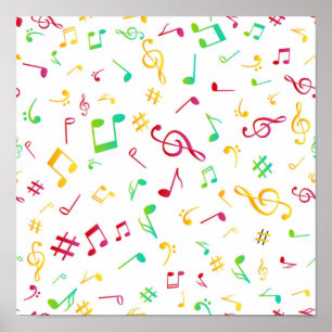 Music pattern poster