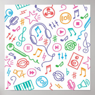 Music pattern poster