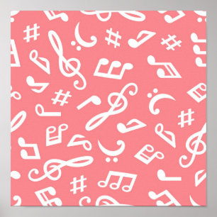 Music pattern poster