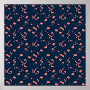 Music pattern poster