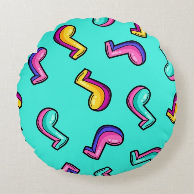 Music pattern round cushion (Front)