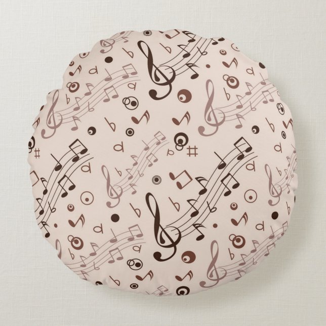 Music pattern round cushion (Front)
