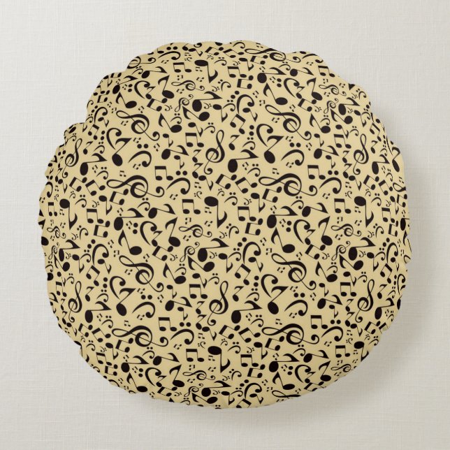 Music pattern round cushion (Front)