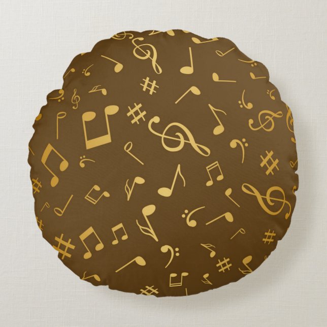 Music pattern round cushion (Front)