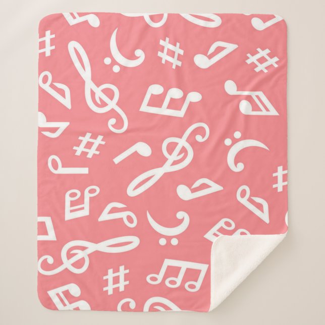 Music pattern sherpa blanket (Front)