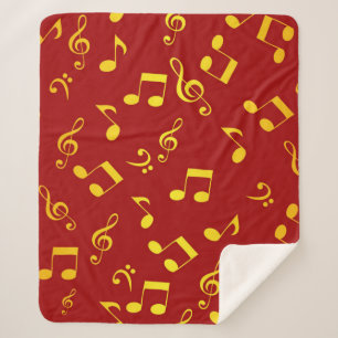 Music pattern sherpa blanket