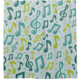 Music pattern shower curtain