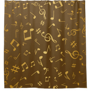 Music pattern shower curtain