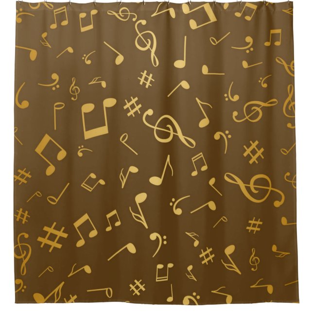 Music pattern shower curtain (Front)