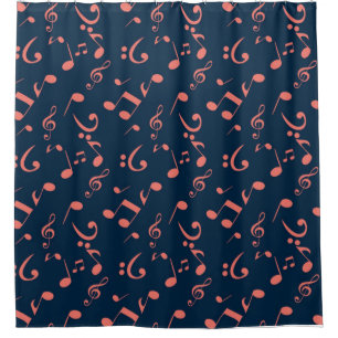 Music pattern shower curtain
