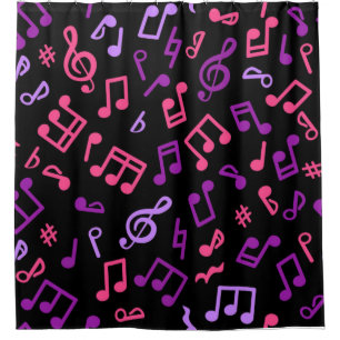 Music pattern shower curtain