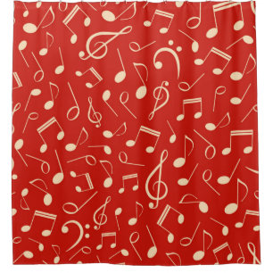 Music pattern shower curtain
