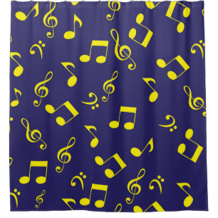 Music pattern shower curtain