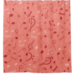 Music pattern shower curtain