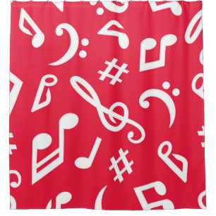 Music pattern shower curtain