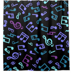 Music pattern shower curtain