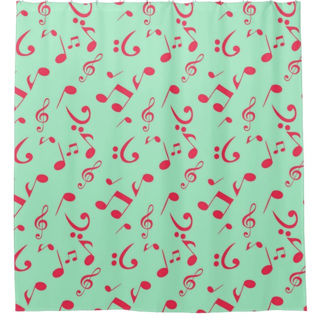 Music pattern shower curtain (Front)