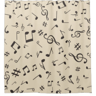 Music pattern shower curtain