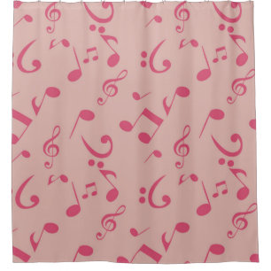 Music pattern shower curtain