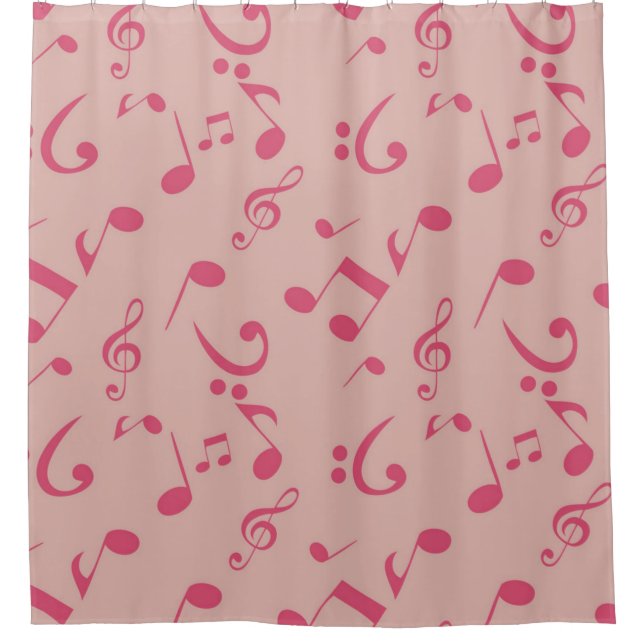 Music pattern shower curtain (Front)