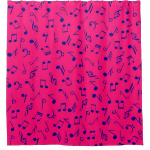 Music pattern shower curtain