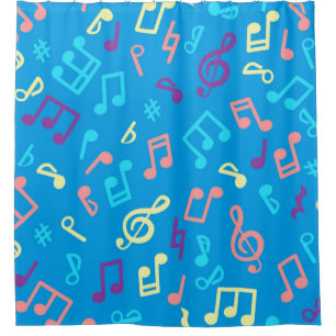 Music pattern shower curtain