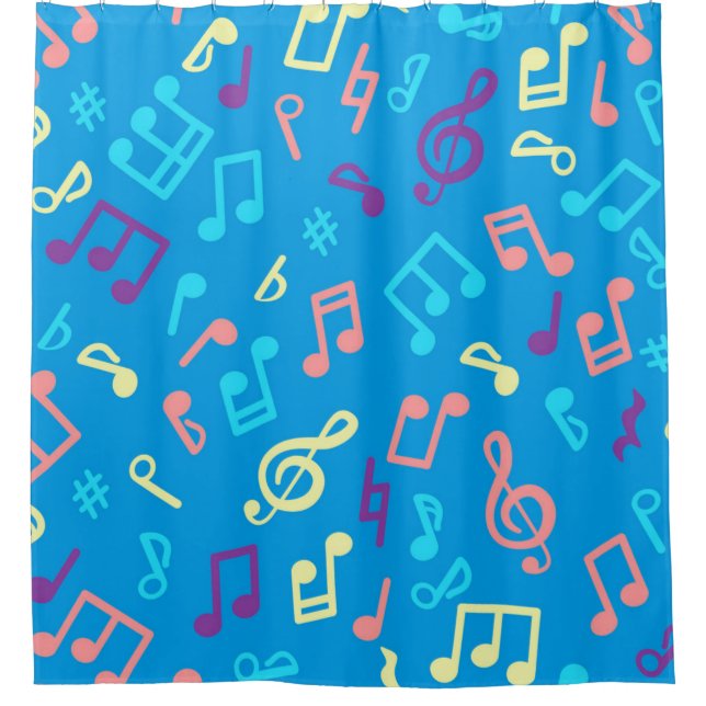 Music pattern shower curtain (Front)
