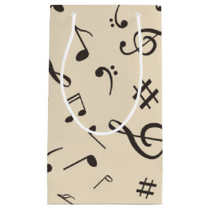 Music pattern small gift bag