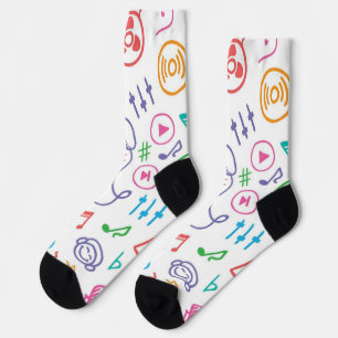 Music pattern socks