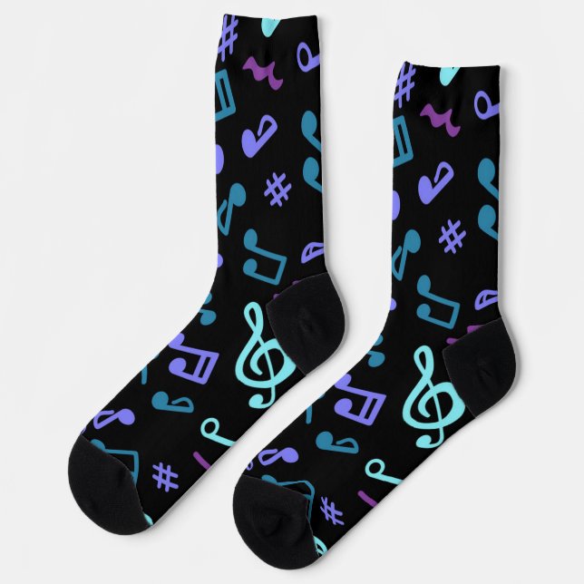 Music pattern socks (Left)