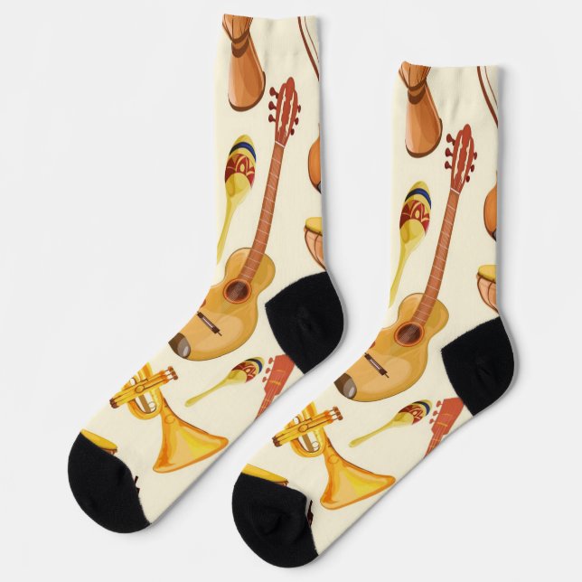 Music pattern socks (Left)