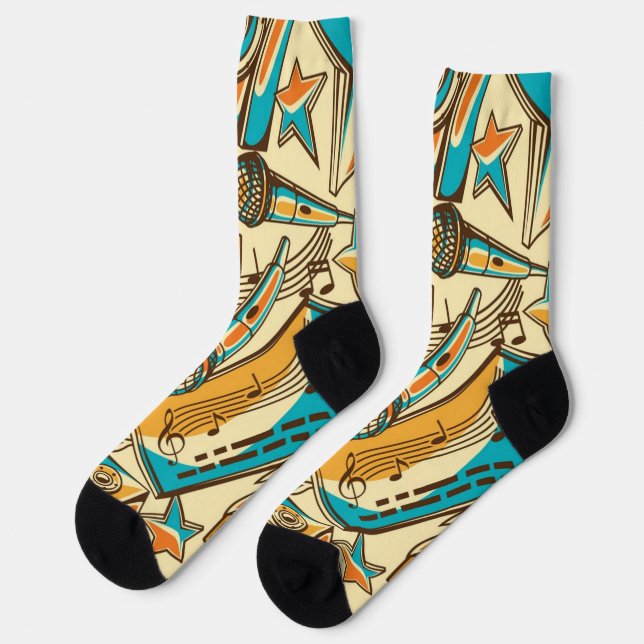 Music pattern socks (Left)