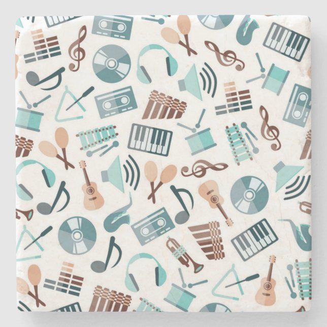 Music pattern stone coaster (Front)