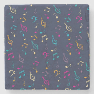 Music pattern stone coaster