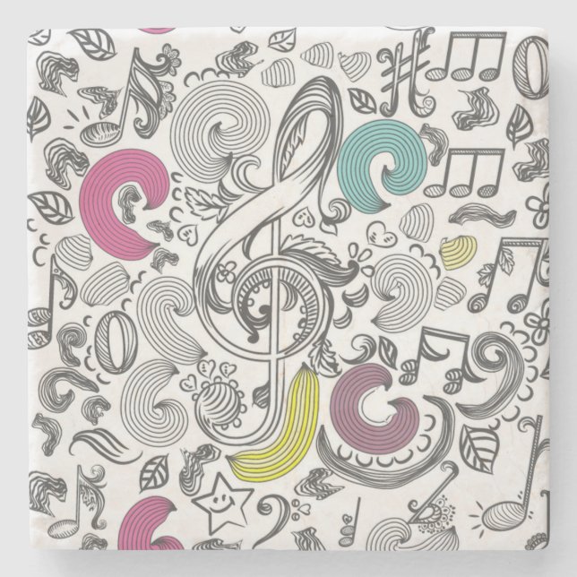 Music pattern stone coaster (Front)