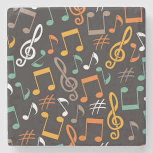 Music pattern stone coaster
