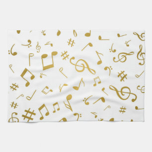 Music pattern tea towel