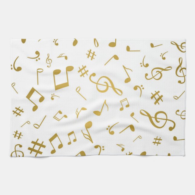 Music pattern tea towel (Horizontal)