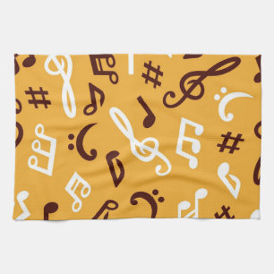Music pattern tea towel