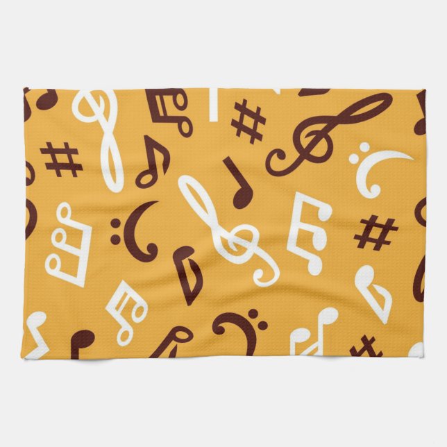Music pattern tea towel (Horizontal)