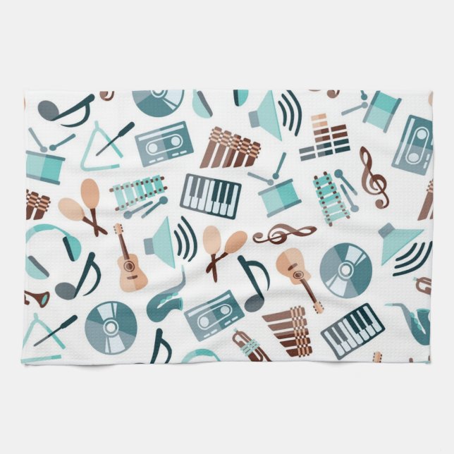 Music pattern tea towel (Horizontal)