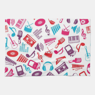 Music pattern tea towel