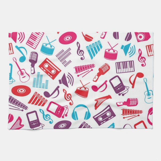 Music pattern tea towel (Horizontal)