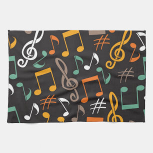 Music pattern tea towel