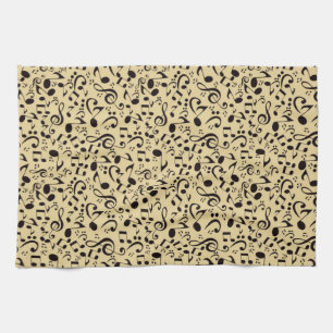Music pattern tea towel