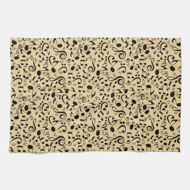 Music pattern tea towel (Horizontal)